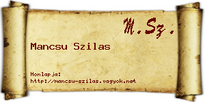 Mancsu Szilas névjegykártya